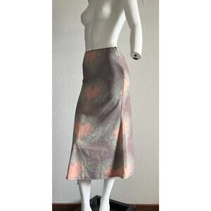 O Mighty One Love Tie Dye Heart Midi Skirt Size Small Y2K